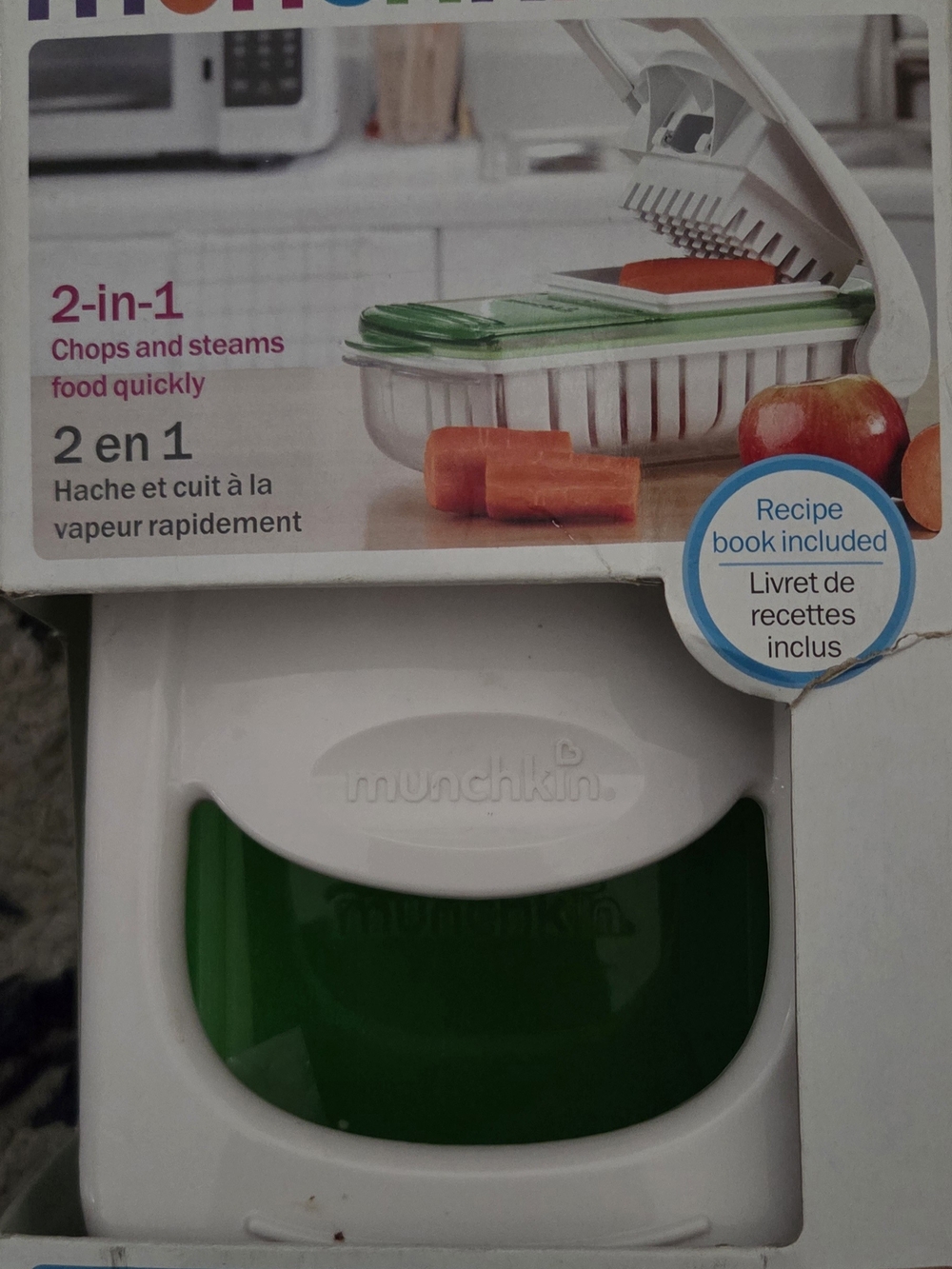 Munchkin Baby Food Chopper & Steamer - White and Green
